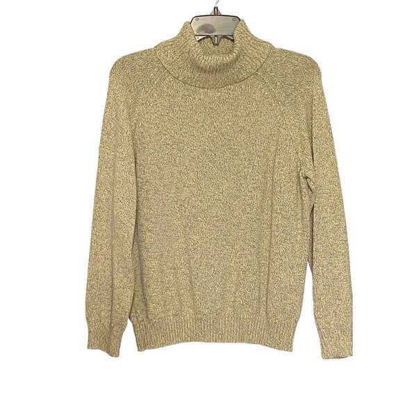 New Karen Scott Petites Tan Long Sleeve Knit Turtleneck Sweater Top Women's PM - Picture 1 of 8